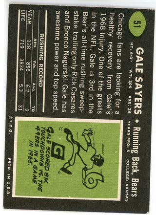 Gale Sayers 1969 Topps Card #51