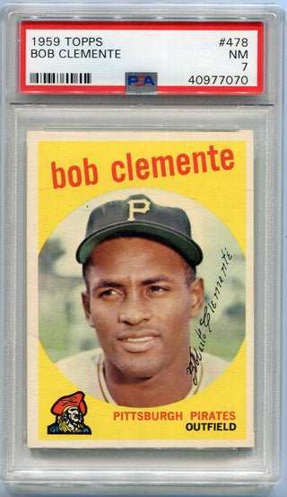 Roberto Clemente 1959 Topps Card #478 PSA Graded 7