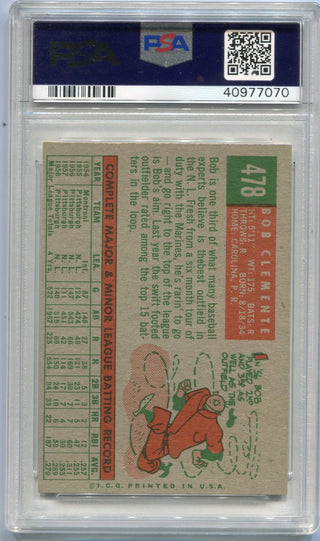 Roberto Clemente 1959 Topps Card #478 PSA Graded 7