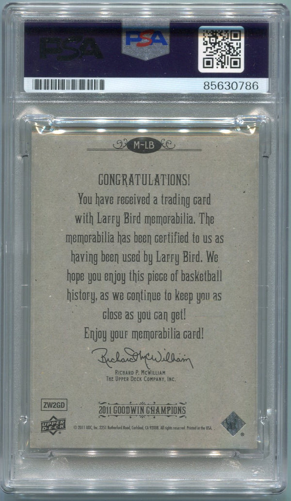 Larry Bird 2011 Upper Deck Goodwin Champions Autographed/Jersey Card PSA/DNA Certified