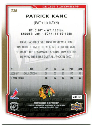 Patrick Kane Upper Deck Victory Rookie 2007