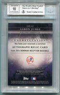 Aaron Judge 2016 Bowman Inception AUTO/Jersey RC BGS Graded 7.5/10