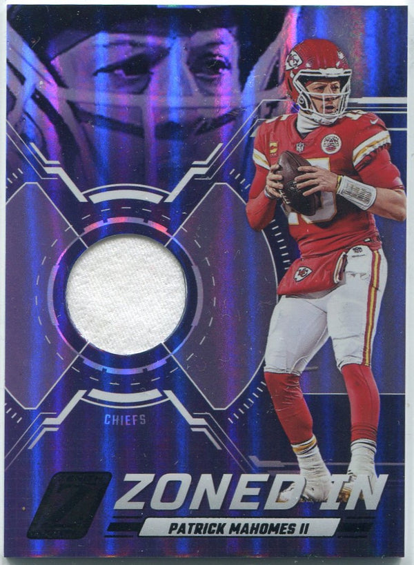 Patrick Mahomes II 2023 Panini Zenith Zoned In Jersey Card #ZI-PMS