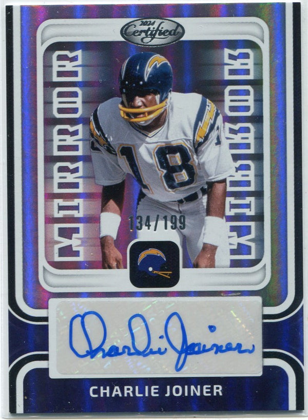Charlie Joiner 2024 Panini Certified Autographed Card #MS-CJOI 134/199