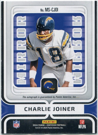 Charlie Joiner 2024 Panini Certified Autographed Card #MS-CJOI 134/199