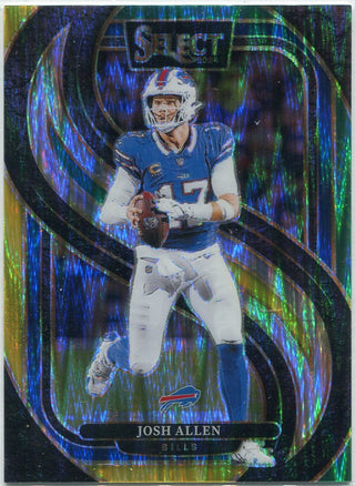 Josh Allen 2024 Panini Select Green & Yellow Shock Prizm Card #122