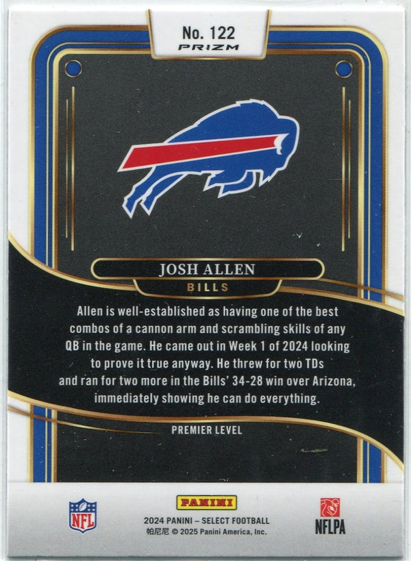 Josh Allen 2024 Panini Select Green & Yellow Shock Prizm Card #122