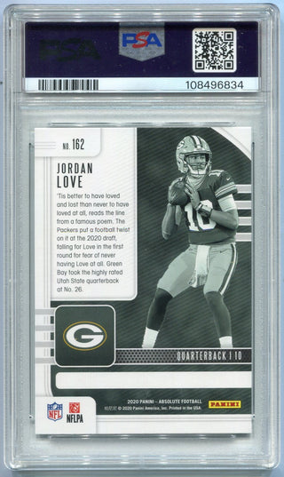 Jordan Love 2020 Panini Absolute RC #162 PSA Graded 9