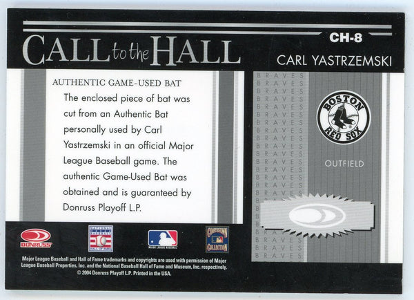 Carl Yastrzemski 2004 Donruss Timelines Call to the Hall Bat Relic #CH-8