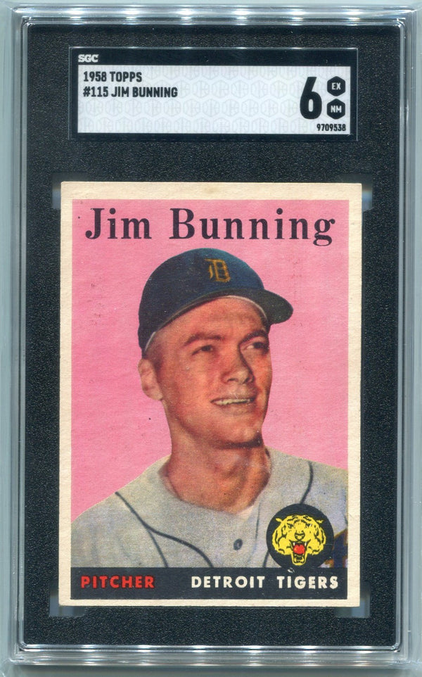 Jim Bunning 1958 Topps Card #115 SGC Graded 6