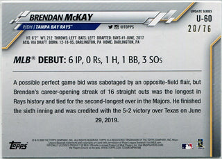 Brendan McKay 2020 Topps Update Independence Day Parallel RC #U-60 20/76