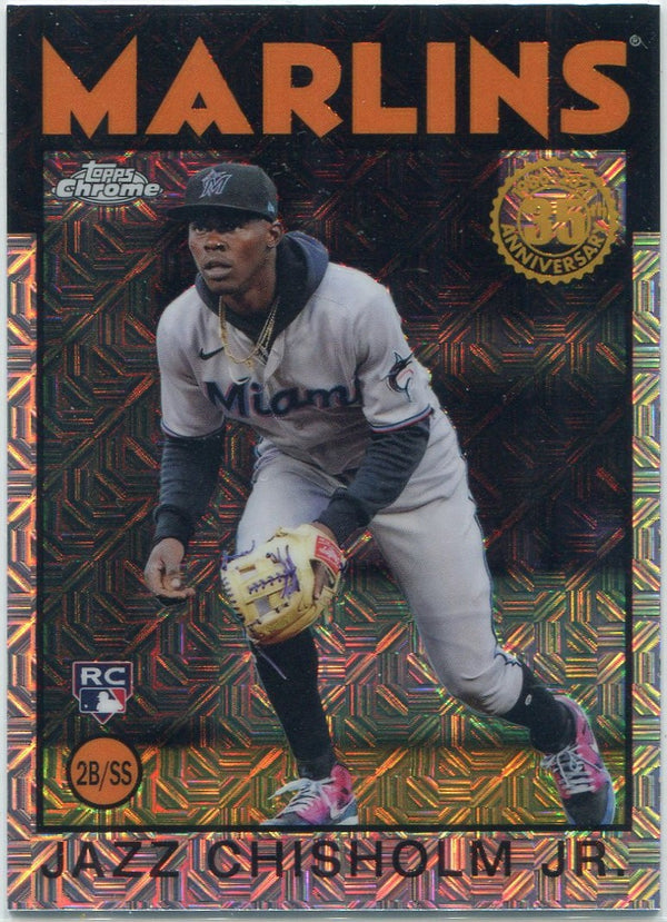 Jazz Chisholm 2021 Topps Chrome Silver Pack Mojo Refractor RC #86C-29