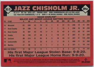 Jazz Chisholm 2021 Topps Chrome Silver Pack Mojo Refractor RC #86C-29