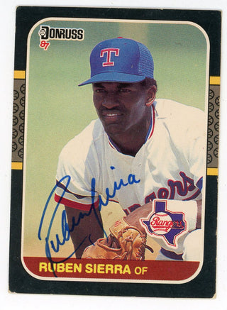 Ruben Sierra Autographed 1987 Donruss #346