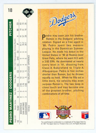 Pedro Martinez 1991 Upper Deck Star Rookie #18