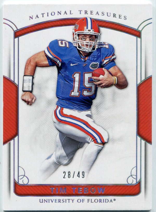 Tim Tebow 2018 Panini National Treasures Card #28/49