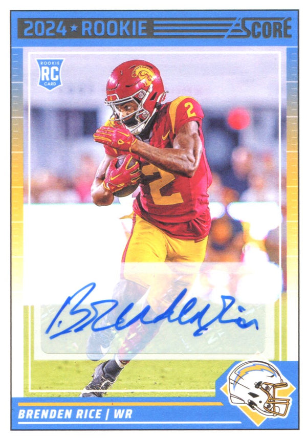 Brenden Rice 2024 Panini Score Rookie Autographed Card