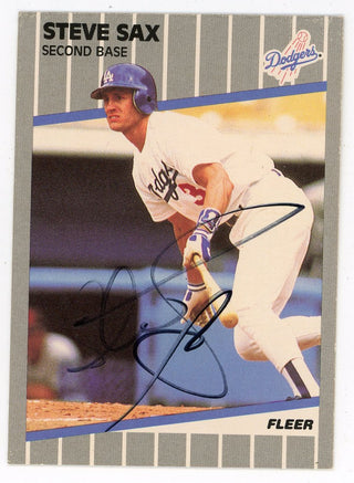 Steve Sax Autographed 1989 Fleer #70