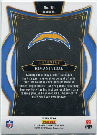 Kimani Vidal 2024 Panini Select Black & Gold Shock Prizm RC #15