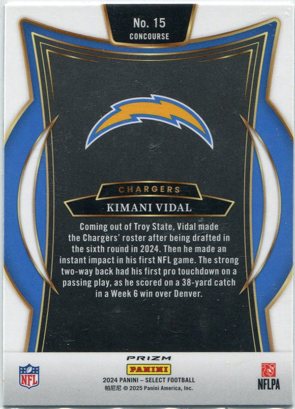 Kimani Vidal 2024 Panini Select Black & Gold Shock Prizm RC #15