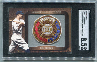 Lou Gehrig 2009 Topps Legends Commemorative Patch Card #LPR-3 SGC Graded 8.5