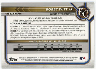 Bobby Witt Jr 2022 Topps Purple Bowman Chrome #BCP-146 Card 142/250
