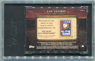 Lou Gehrig 2009 Topps Legends Commemorative Patch Card #LPR-4 SGC Graded 8
