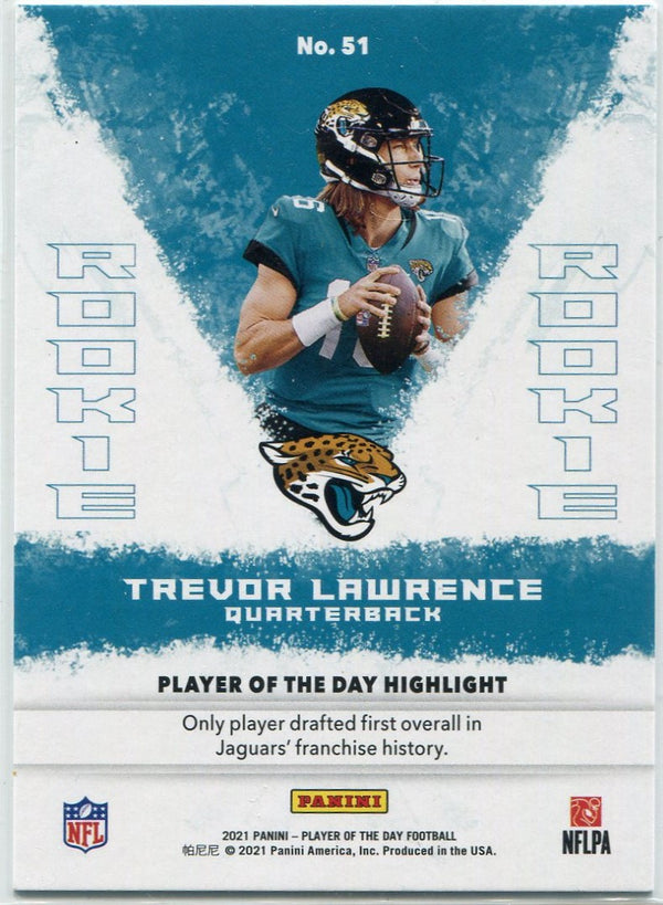 Trevor Lawrence 2021 Panini Player Of The Day Cracked Ice Parallel RC #51 7/25