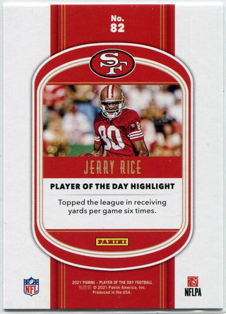Jerry Rice 2021 Panini Player Of The Day Cracked Ice Parallel Card #82 9/25