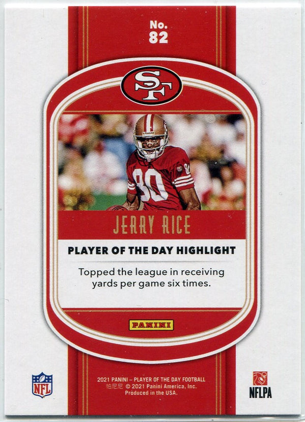 Jerry Rice 2021 Panini Player Of The Day Cracked Ice Parallel Card #82 9/25