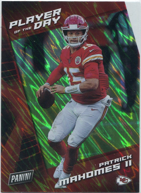 Patrick Mahomes 2021 Panini Player Of The Day Silver Parallel Card #2
