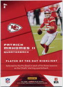 Patrick Mahomes 2021 Panini Player Of The Day Silver Parallel Card #2