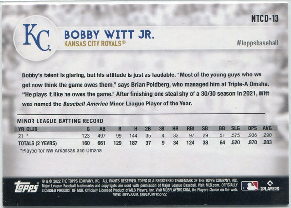 Bobby Witt Jr. 2022 Topps International Trading Card Day RC #NTCD-13