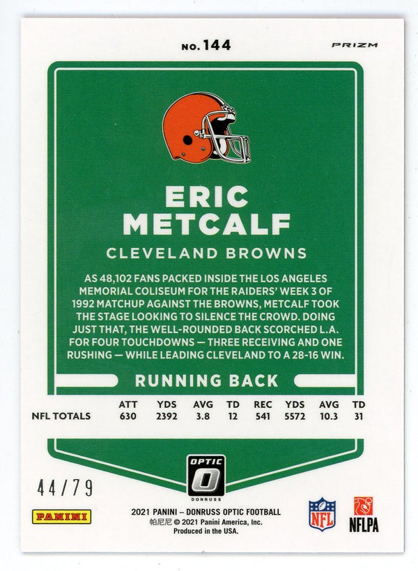 Eric Metcalf 2021 Panini Optic Pink Card #144