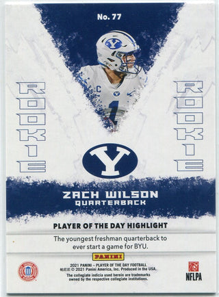Zach Wilson 2021 Panini Player Of The Day Kaboom Parallel RC #77 43/99