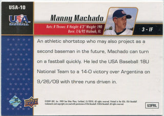 Manny Machado 2009 Upper Deck USA RC #USA-10