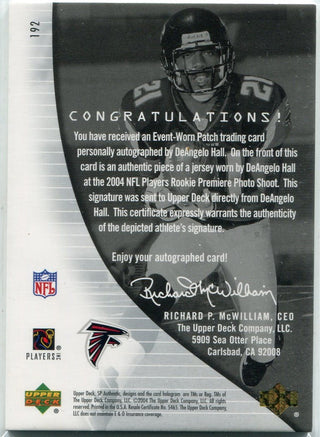 DeAngelo Hall 2004 Upper Deck SP Authentic 2 Color Patch & Autographed RC #192 510/799