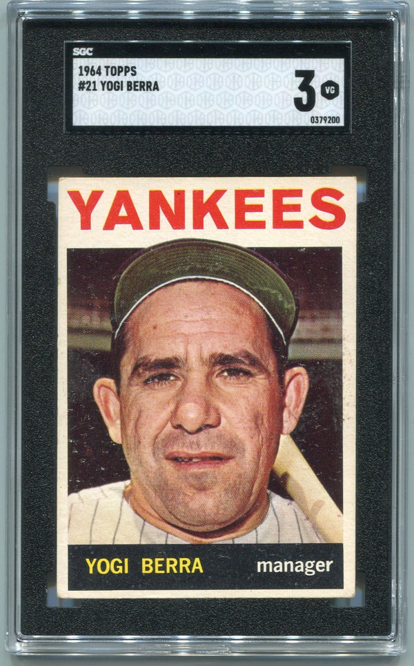 Yogi Berra 1964 Topps Card #21 SGC 3