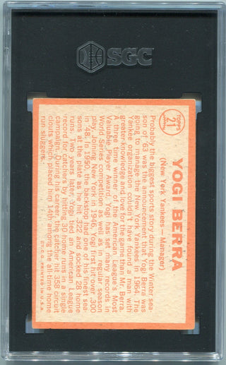Yogi Berra 1964 Topps Card #21 SGC 3