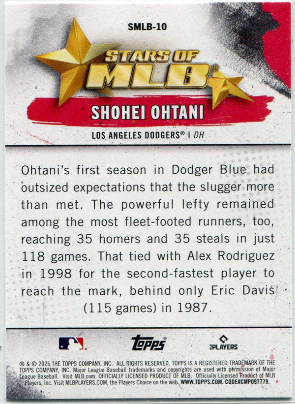 Shohei Ohtani 2025 Topps Stars Of MLB Card #SMLB-10
