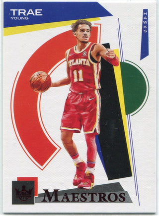 Trae Young 2020 - 2021 Panini Court Kings Maestros Ruby Parallel Card #21 18/149