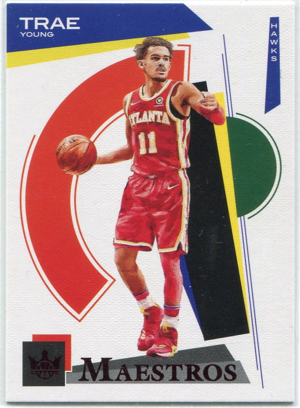 Trae Young 2020 - 2021 Panini Court Kings Maestros Ruby Parallel Card #21 18/149