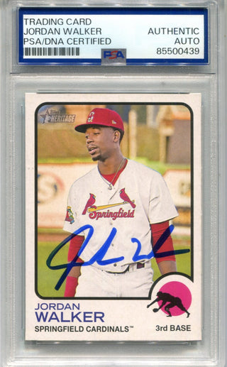 Jordan Walker 2022 Topps Heritage #46 PSA Auto Authentic Card