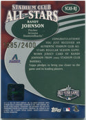 Randy Johnson 2001 Topps Stadium Club Jersey Card #SCAS-RJ 1685/2400