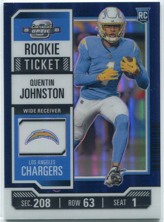Quentin Johnston 2023 Donruss Optic Contenders Rookie Ticket Blue Prizm RC #86 87/99