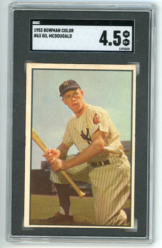 Gil McDougald 1953 Bowman Color #63 SGC 4.5