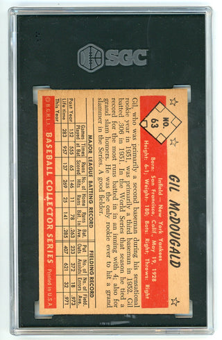 Gil McDougald 1953 Bowman Color #63 SGC 4.5