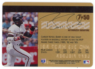 Barry Bonds 1995 Donruss Studio Gold 7 of 50