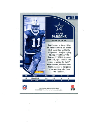 Micah Parsons 2021 Panini Rookie #158 Card