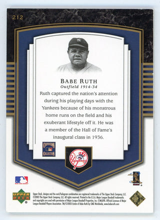 Babe Ruth Unsigned 2003 Upper Deck Portraits Card